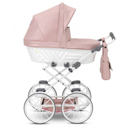 Wózek dla lalek Kunert Rossie - 01 Pink Metalic Eco - dolls pram pink 