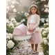 Wózek dla lalek Kunert Rossie - 01 Pink Metalic Eco - dolls pram pink 