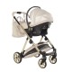 JUNAMA ELLEGANTE LAME  03 Beige 3w1 Beżowy Wózek Wielofunkcyjny Junama Lamé 3in1 gold prams