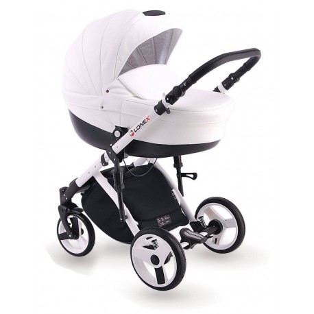 Wózek dziecięcy 4w1 Lonex Comfort Special Eko skóra biały 05