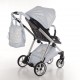 Wózek JUNAMA ELLEGANTE LAME  3w1 Niebieski Wózek Wielofunkcyjny Junama Lamé 3in1 silver prams