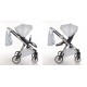 Wózek JUNAMA ELLEGANTE LAME  3w1 Niebieski Wózek Wielofunkcyjny Junama Lamé 3in1 silver prams