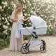 Wózek JUNAMA ELLEGANTE LAME  3w1 Niebieski Wózek Wielofunkcyjny Junama Lamé 3in1 silver prams