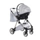 Wózek JUNAMA ELLEGANTE LAME  3w1 Niebieski Wózek Wielofunkcyjny Junama Lamé 3in1 silver prams