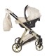 JUNAMA ELLEGANTE LAME  03 Beige 4w1 Beżowy Wózek Wielofunkcyjny Junama Lamé 4in1 gold prams