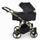 Junama Duo V3 Eco 4w1 – wózek dziecięcy dla bliźniaków - czarno złoty