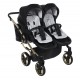 Junama Duo V3 Eco 4w1 – wózek dziecięcy dla bliźniaków - czarno złoty
