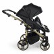 Junama Duo V3 Eco 4w1 – wózek dziecięcy dla bliźniaków - czarno złoty