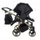 Junama Duo V3 Eco 4w1 – wózek dziecięcy dla bliźniaków - czarno złoty