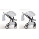 JUNAMA ELLEGANTE LAME  03 Light Blue 4w1 Błękitny Wózek Wielofunkcyjny Junama Lamé 4in1 silver prams
