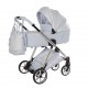 JUNAMA ELLEGANTE LAME  03 Light Blue 4w1 Błękitny Wózek Wielofunkcyjny Junama Lamé 4in1 silver prams