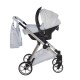 JUNAMA ELLEGANTE LAME  03 Light Blue 4w1 Błękitny Wózek Wielofunkcyjny Junama Lamé 4in1 silver prams