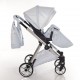 JUNAMA ELLEGANTE LAME  03 Light Blue 4w1 Błękitny Wózek Wielofunkcyjny Junama Lamé 4in1 silver prams