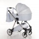 JUNAMA ELLEGANTE LAME  03 Light Blue 4w1 Błękitny Wózek Wielofunkcyjny Junama Lamé 4in1 silver prams