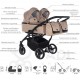 Junama Duo V3  – podwójny wózek bliźniaczy 3w1 Black & Gold Eco 