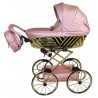 Elegancki Wózek dla lalek duże koła różowy Sojan Royal 01