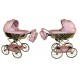 Elegancki Wózek dla lalek duże koła różowy Sojan Royal 01