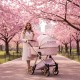 Różowy Wózek Dla Dziewczynki Junama Ellegante Art Deco 3w1 01 Pink Prams Złoty Stelaż