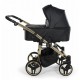 Junama Duo V3  – podwójny wózek bliźniaczy 3w1 Black & Gold Eco 