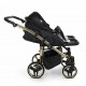 Junama Duo V3  – podwójny wózek bliźniaczy 3w1 Black & Gold Eco 