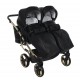 Junama Duo V3  – podwójny wózek bliźniaczy 3w1 Black & Gold Eco 
