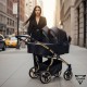 Junama Duo V3 Eco - Wózek bliźniaczy 03 czarny - Twin pram black 