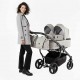 Wózek wielofunkcyjny dla bliźniaków Junama Duo V3 Eco 01 szary - twin pram grey 