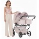 Wózek bliźniaczy 3w1 Junama Duo V3 Eco – Pink / Rosa