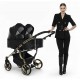 Junama Duo V3  – podwójny wózek bliźniaczy 3w1 Black & Gold Eco 