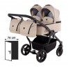 Wózek bliźniaczy obok siebie Junama Duo V3 Eco 4w1 Beige 02