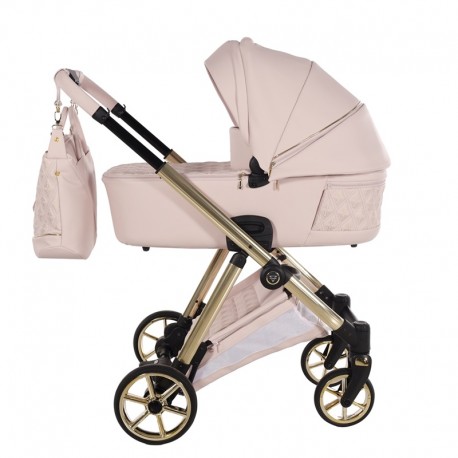 Różowy Wózek Wielofunkcyjny Dla Dziewczynki Junama Art Deco 01 Pink Prams 4w1
