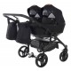 Wózek bliźniaczy 3w1 jeden obok drugiego  Junama Space Duo 04 Czarny