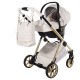 Zjawiskowy Biały Wózek Dziecięcy 3w1 Junama Ellegante Art Deco 04 White z Fotelikiem Avionaut Cosmo