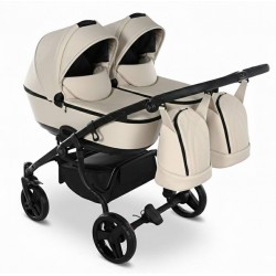 Galeria zdjęć wózka bliźniaczego Junama Space Duo Eco 2w1 – kremowy beige 02