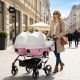 Wózek bliźniaczy podwójny 2w1 - Junama Candy Duo V2 01 Róż – pink double pram for twins