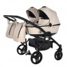 Wózek dziecięcy bliźniaczy 4w1 Junama Space Duo Eco 02 Beige