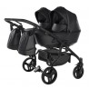 Wózek dziecięcy bliźniaczy 4w1 Junama Space Duo Eco 03 Black