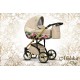Wiejar Modo Exclusive Molokai Duo Stylowy wózek dziecięcy 3w1 nowoczesny beżowy w kwiaty
