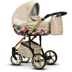 Wiejar Modo Exclusive Molokai Duo Stylowy wózek dziecięcy 3w1 nowoczesny beżowy w kwiaty