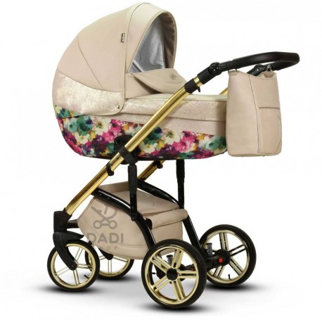 Wiejar Modo Exclusive Molokai Duo Stylowy wózek dziecięcy 3w1 nowoczesny beżowy w kwiaty