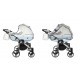 Niebieski Wózek Bliźniaczy 2w1 Junama Candy Duo V2 02 Blue