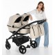 Galeria zdjęć wózka bliźniaczego Junama Space Duo Eco 2w1 – kremowy beige 02