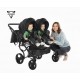 Nowoczesny wózek bliźniaczy - Junama Space Duo Eco 03  – Twin pram side by side