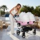 Wózek bliźniaczy podwójny 3w1 - Junama Candy Duo V2 01 Róż – pink double pram for twins