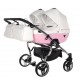 Wózek bliźniaczy podwójny 3w1 - Junama Candy Duo V2 01 Róż – pink double pram for twins