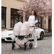 Wózek bliźniaczy 3w1 Junama Duo V3 Eco dla dziewczynki i chłopca mix róż błękit