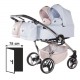 Wózek Bliźniaczy 2w1 Junama Duo V3 Eco Mix pink blue