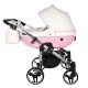 Wózek bliźniaczy podwójny 4w1 - Junama Candy Duo V2 01 Róż – pink double pram for twins