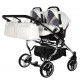 Wózek bliźniaczy podwójny 4w1 - Junama Candy Duo V2 01 Róż – pink double pram for twins