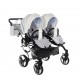 Niebieski Wózek Bliźniaczy Dla Chłopców 4w1 Junama Candy Duo V2 02 Blue